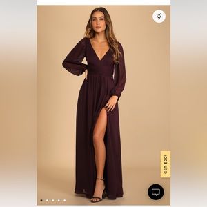 V neck long sleeve dress